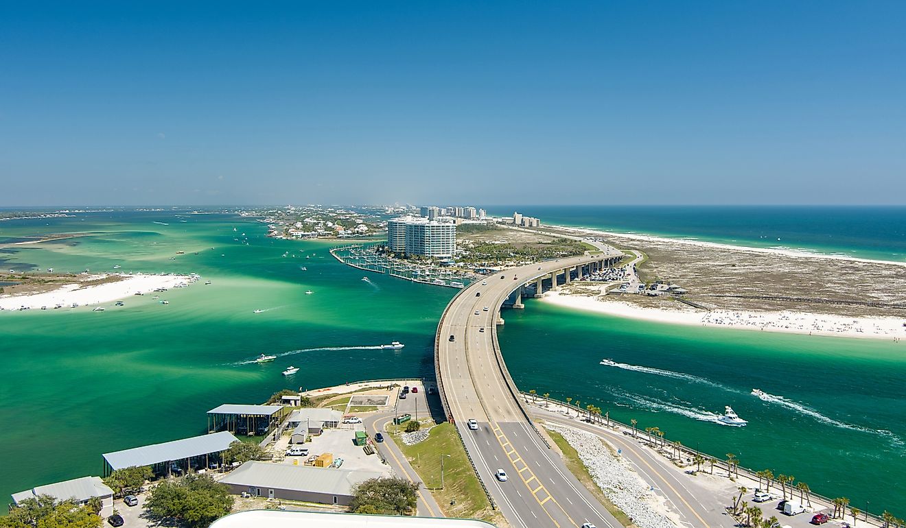 Aerial view of Orange Beach, Alabama. Editorial credit: Carmen K. Sisson / Shutterstock.com