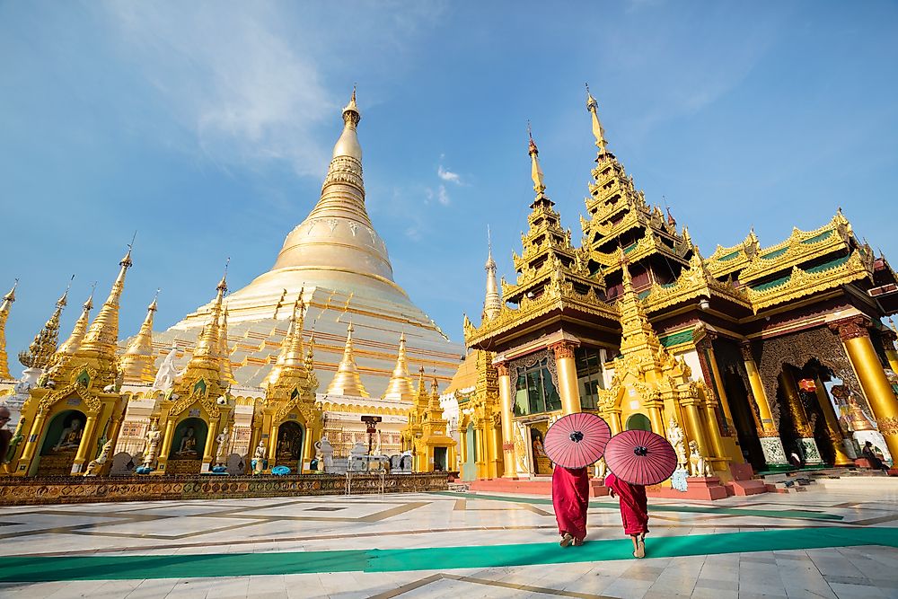 A pagoda in Myanmar (or Burma).