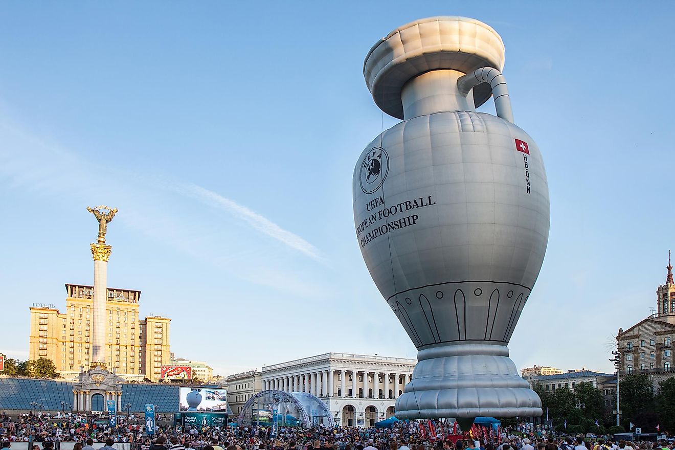 Presentation Cup Henri Delaunay UEFA European Football Championship in Kiev, Ukraine.