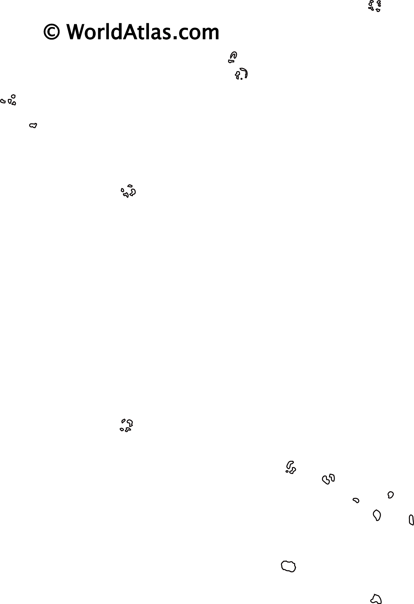 Blank Outline Map of Cook Islands