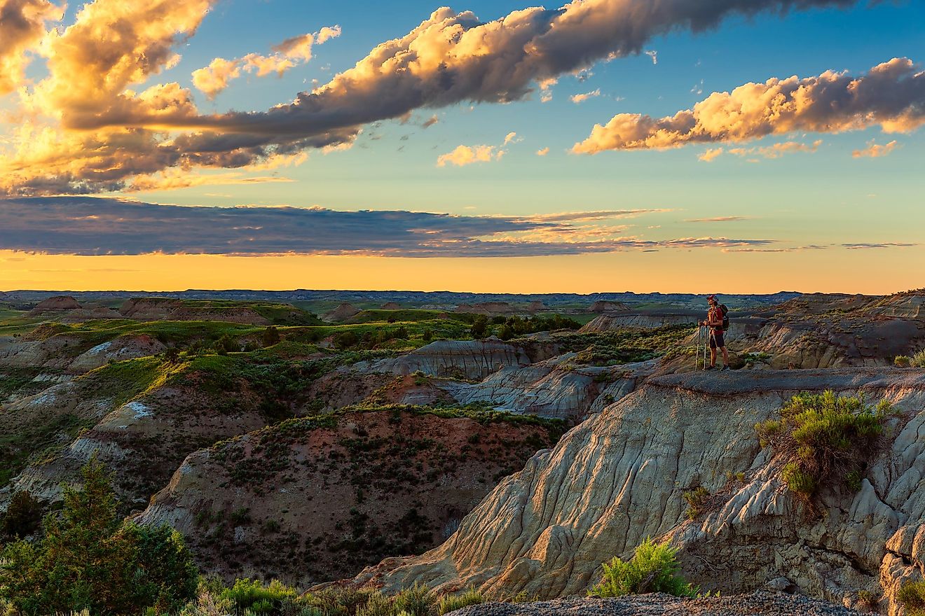 Looking out over the badlands of Theodore Roosevelt National Park, North Dakota. 