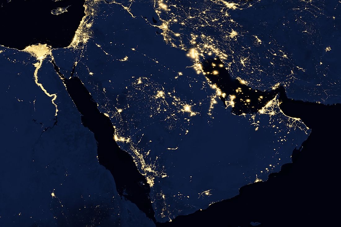 The 1.25 million square-mile Arabian Peninsula as seen from outer space.