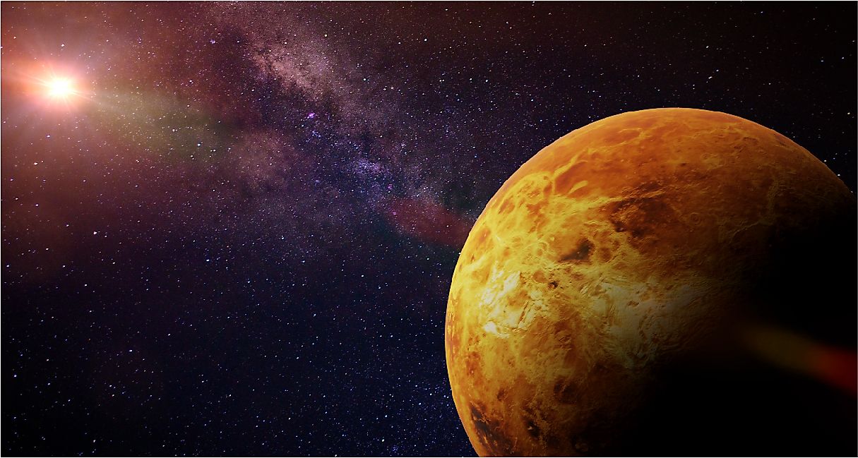 Venus with the Sun and Stars Illuminating the Background
