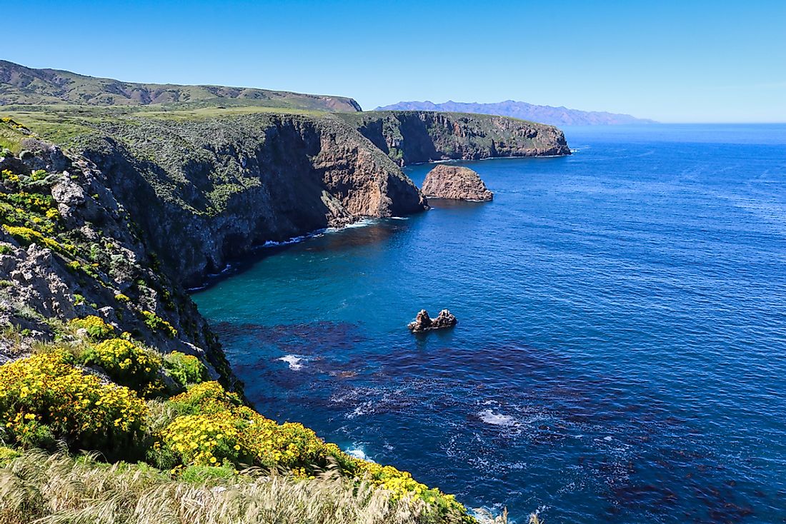 A view of Santa Cruz Island, Channel Islands National Park. 