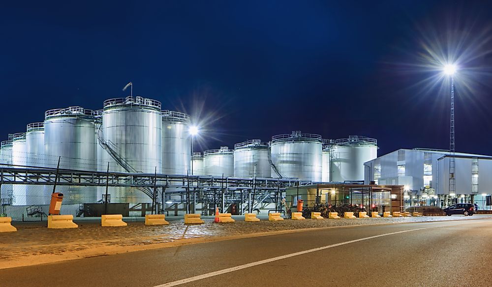 Petrochemical production plant at the Port of Antwerp, Belgium.