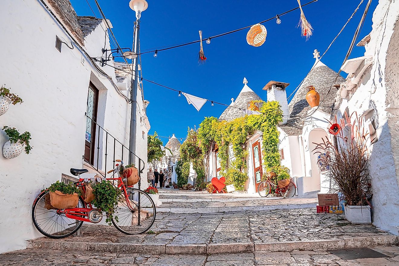 Traditional trulli houses in Alberobello, Province of Bari, region of Puglia, Italy. Editorial credit: Pandora Pictures / Shutterstock.com