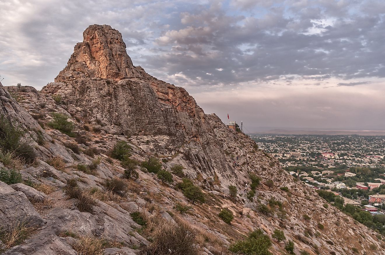 Suleiman Mountain in Kyrgyzstan, Osh, view of the city of Osh. Image credit: Suhanova Kseniya/Shutterstock.com