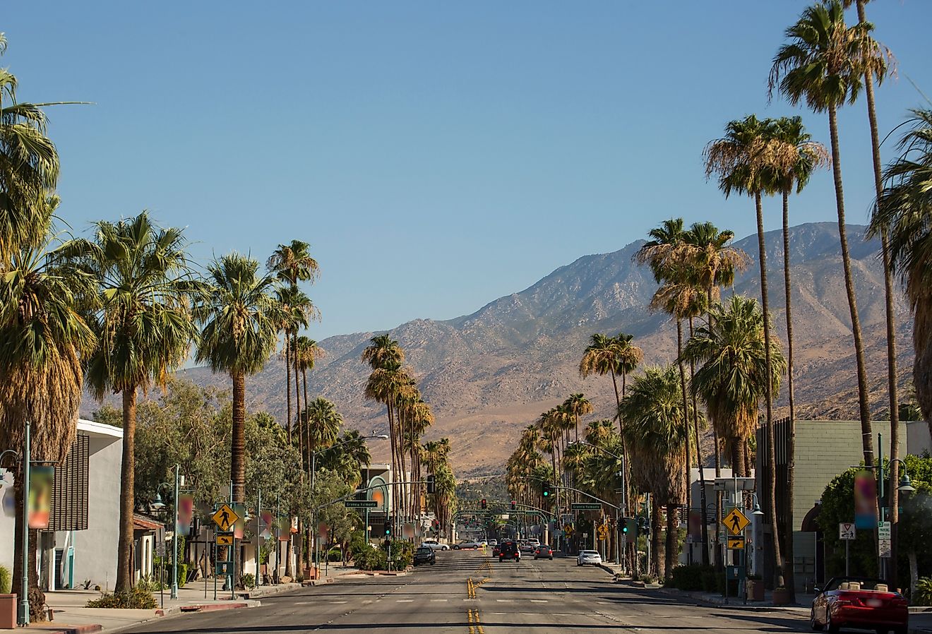 View of Downtown Palm Springs, California.