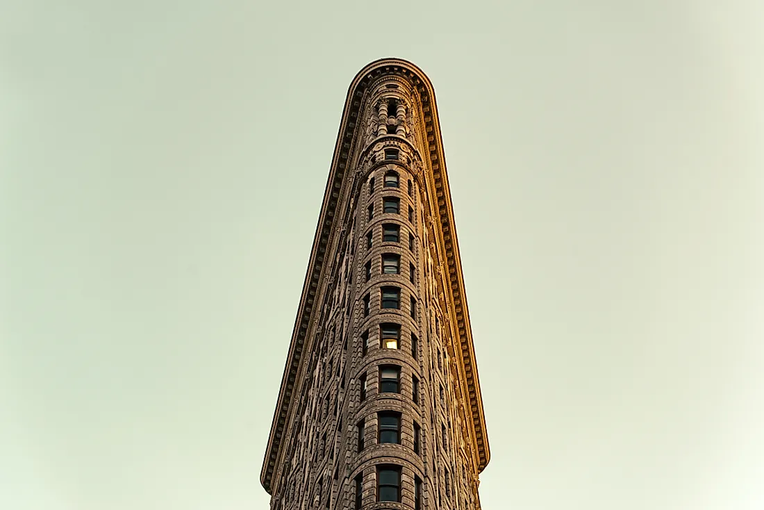 The flat iron building is one of the most famous examples of New York's early skyscrapers. 