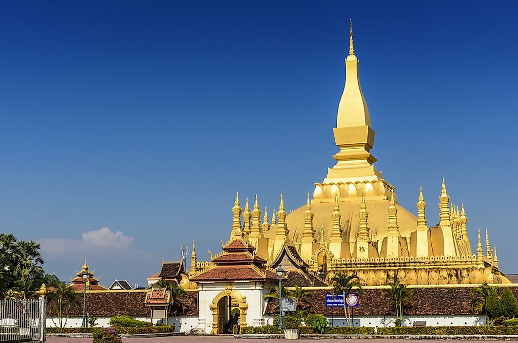 The Pha That Luang Temple in Vientiane, Laos.