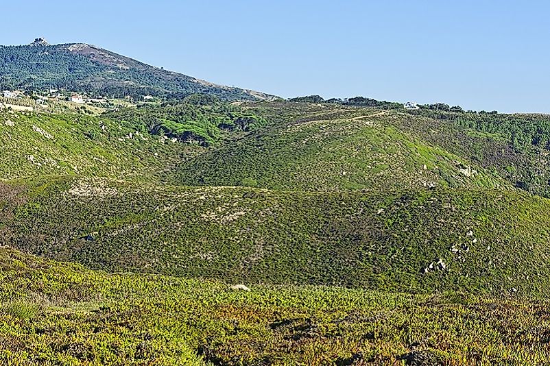Rugged plateau near Portugal's Atlantic coastline.
