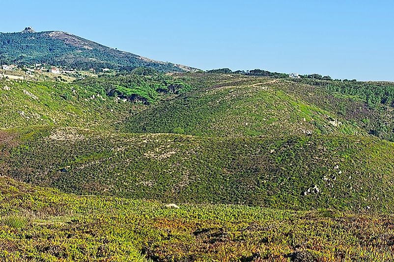 Rugged plateau near Portugal's Atlantic coastline.