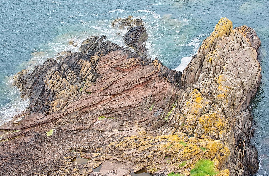 Siccar Point, Scotland, where James Hutton observed sandstone formation. 