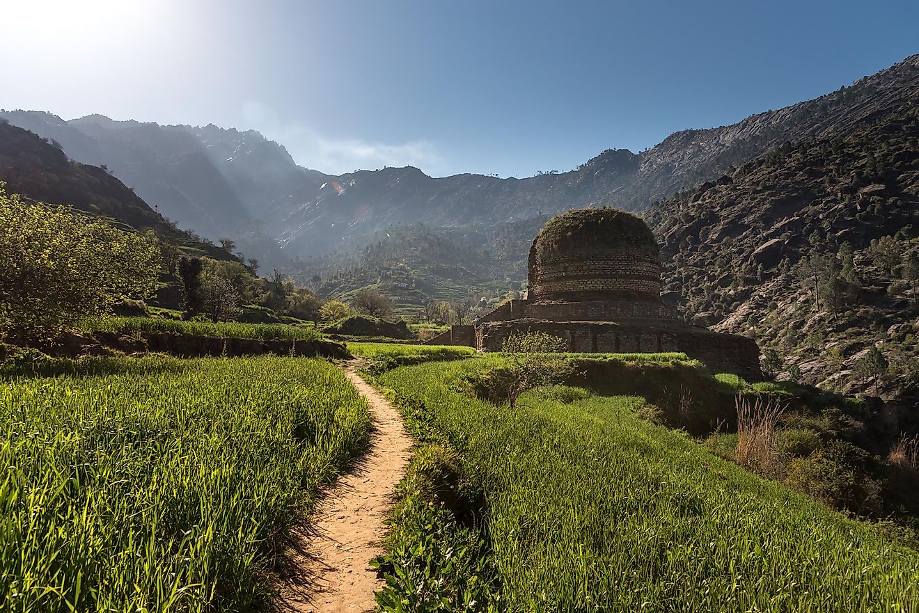 Route to the newly discovered Buddhist Stupa in Barikot, Swat Valley, Pakistan