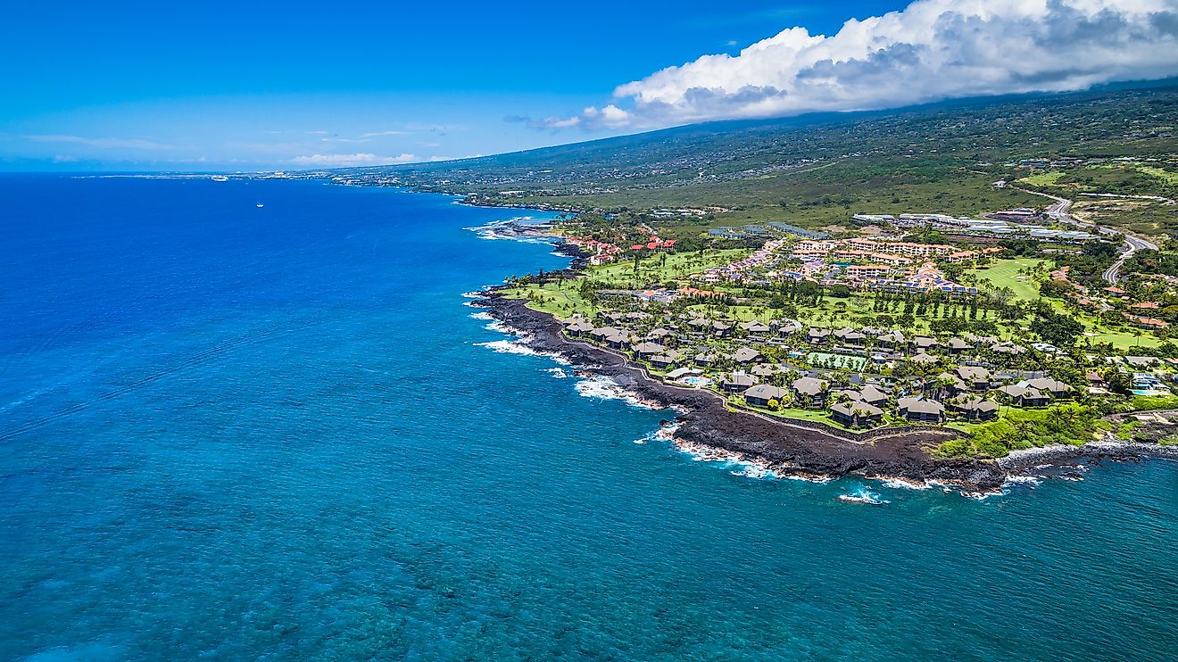 Aerial view of Kailua-Kona, Hawaii.