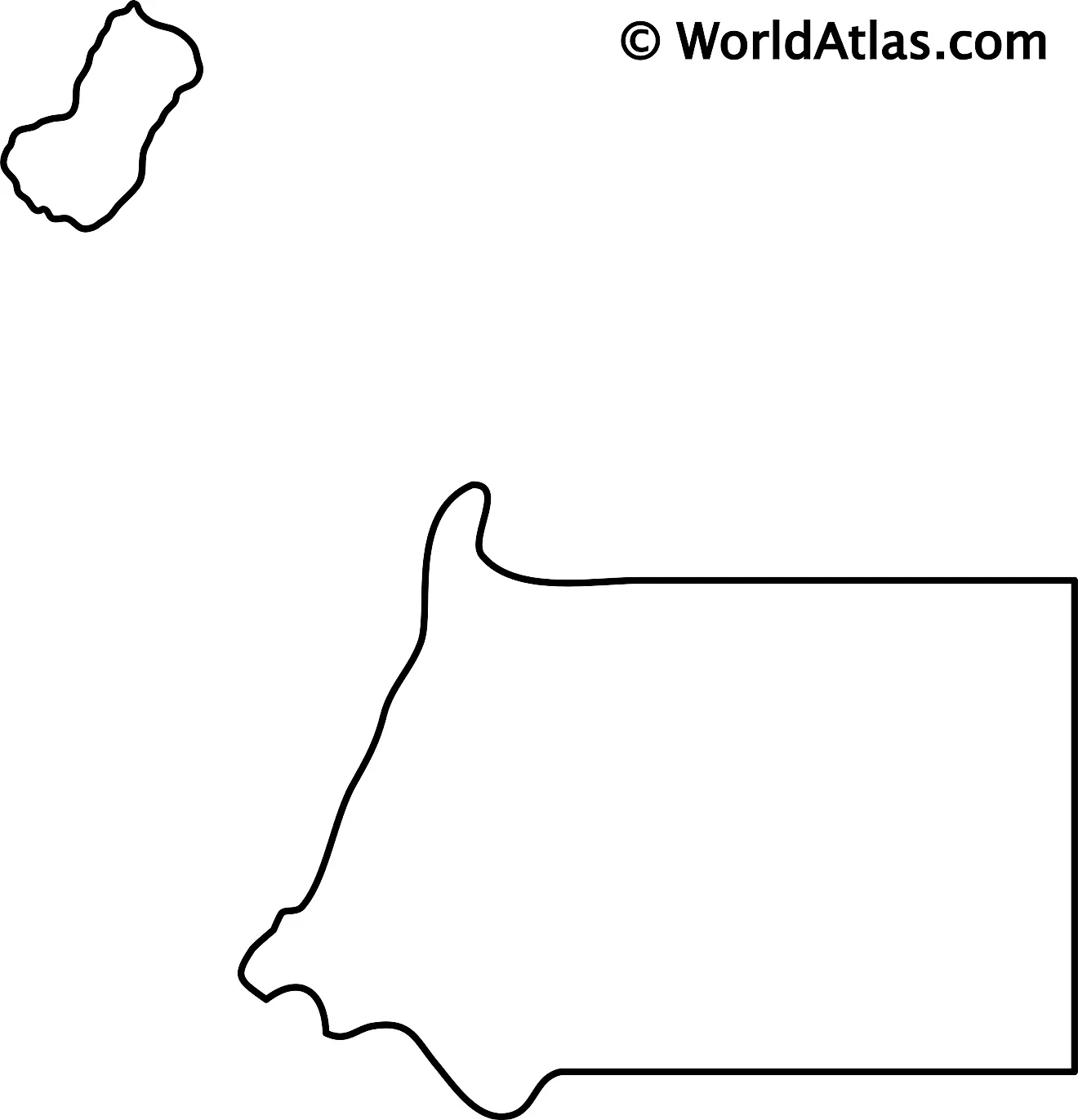 Blank Outline Map of Equatorial Guinea