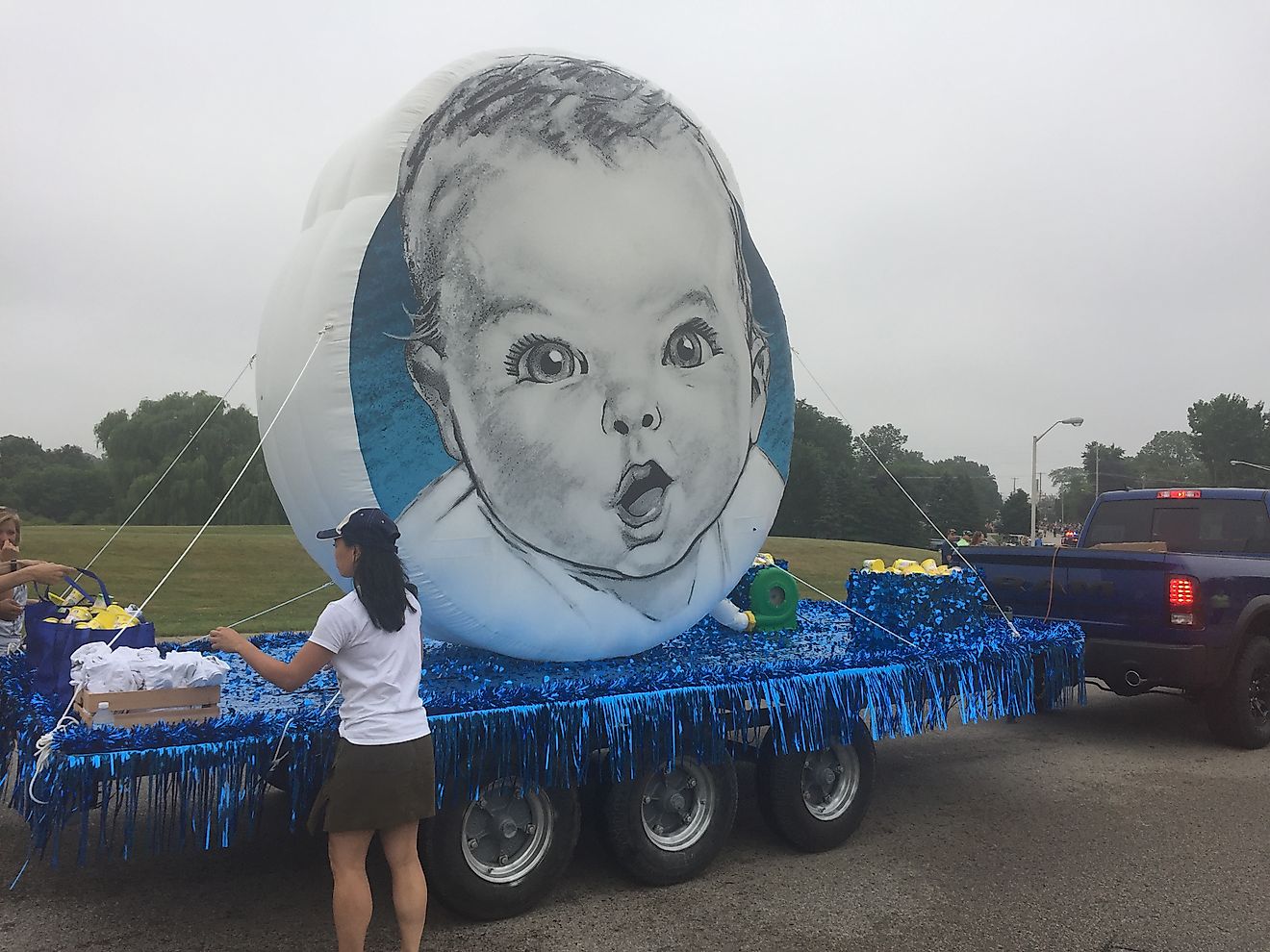A Gerber baby food festival float that is part of the National Baby Food Festival in Fremont, Michigan. Editorial credit: Discountfrozenpizza - Own work, CC BY-SA 4.0 via Wikimedia Commons