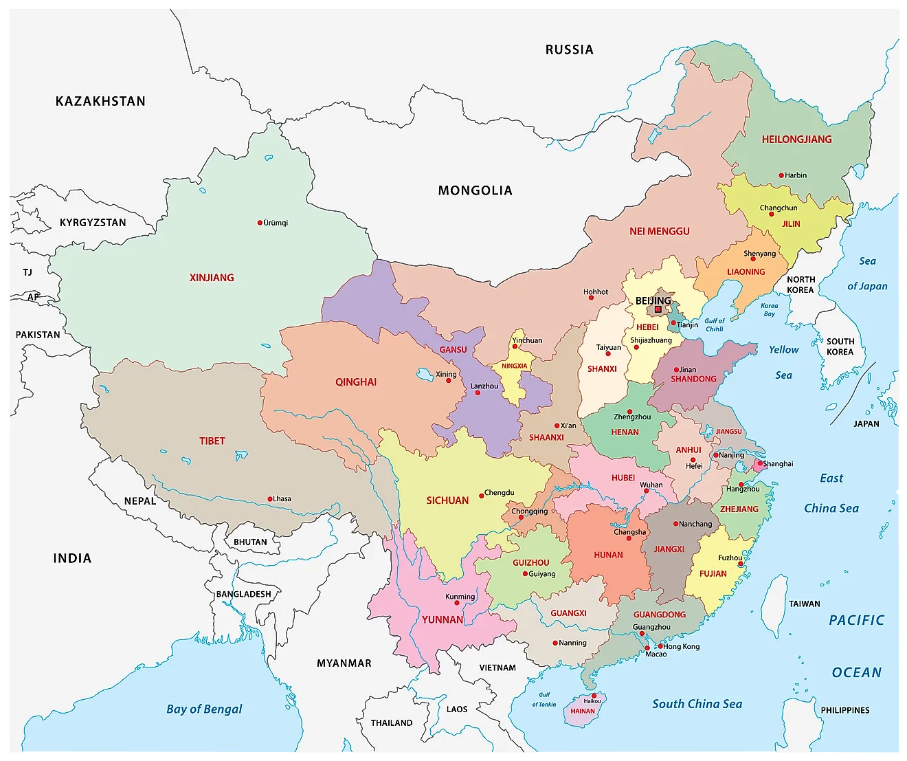 China Map With Provinces