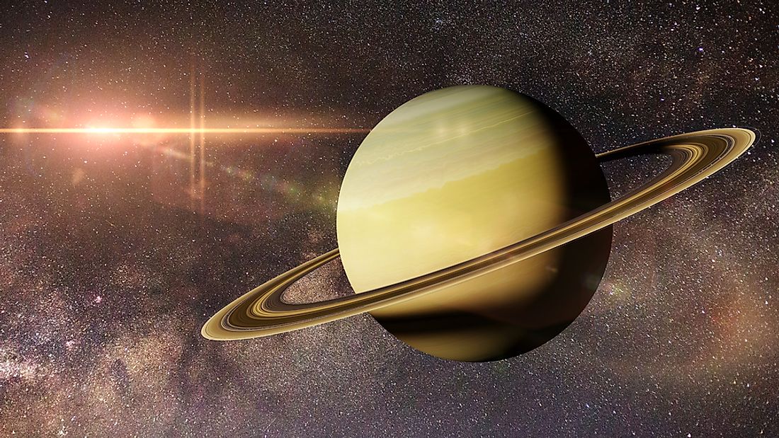 A 3D rendering of Saturn. 