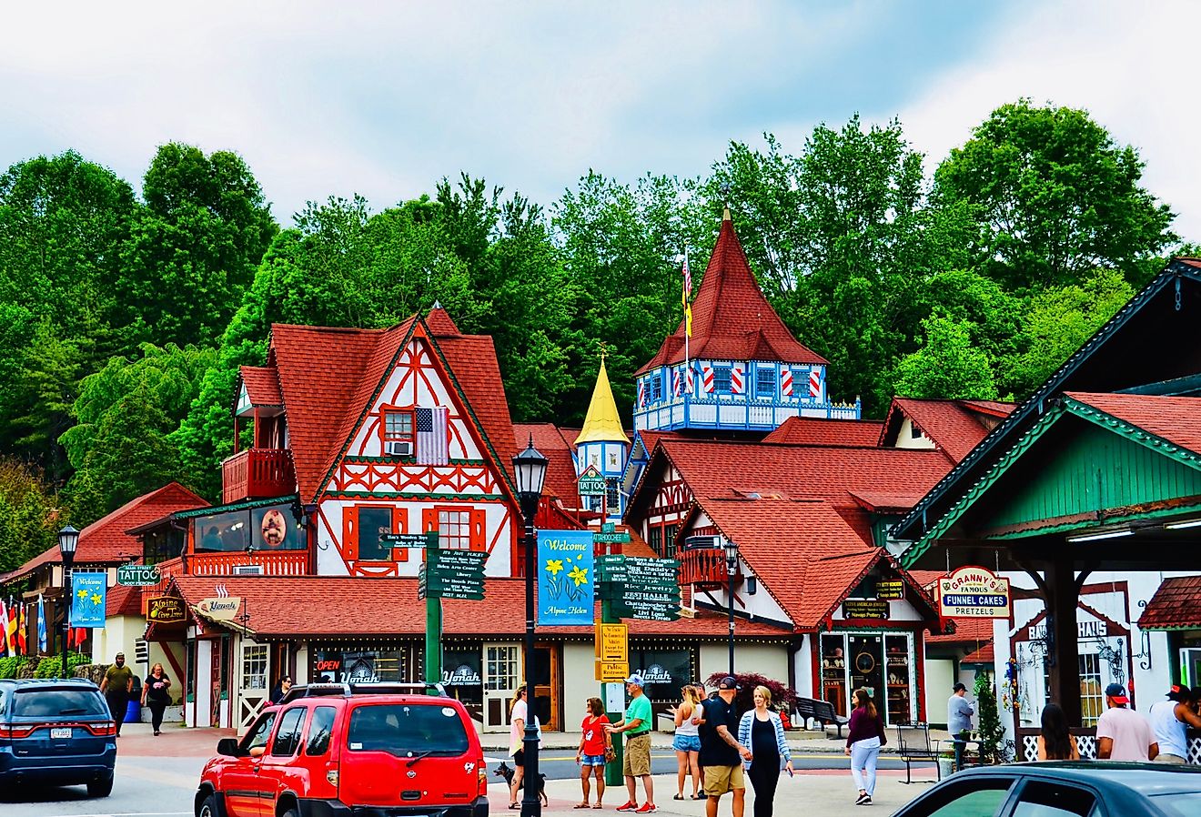 Bavarian-style buildings in Helen, Georgia. Image credit PQK via Shutterstock