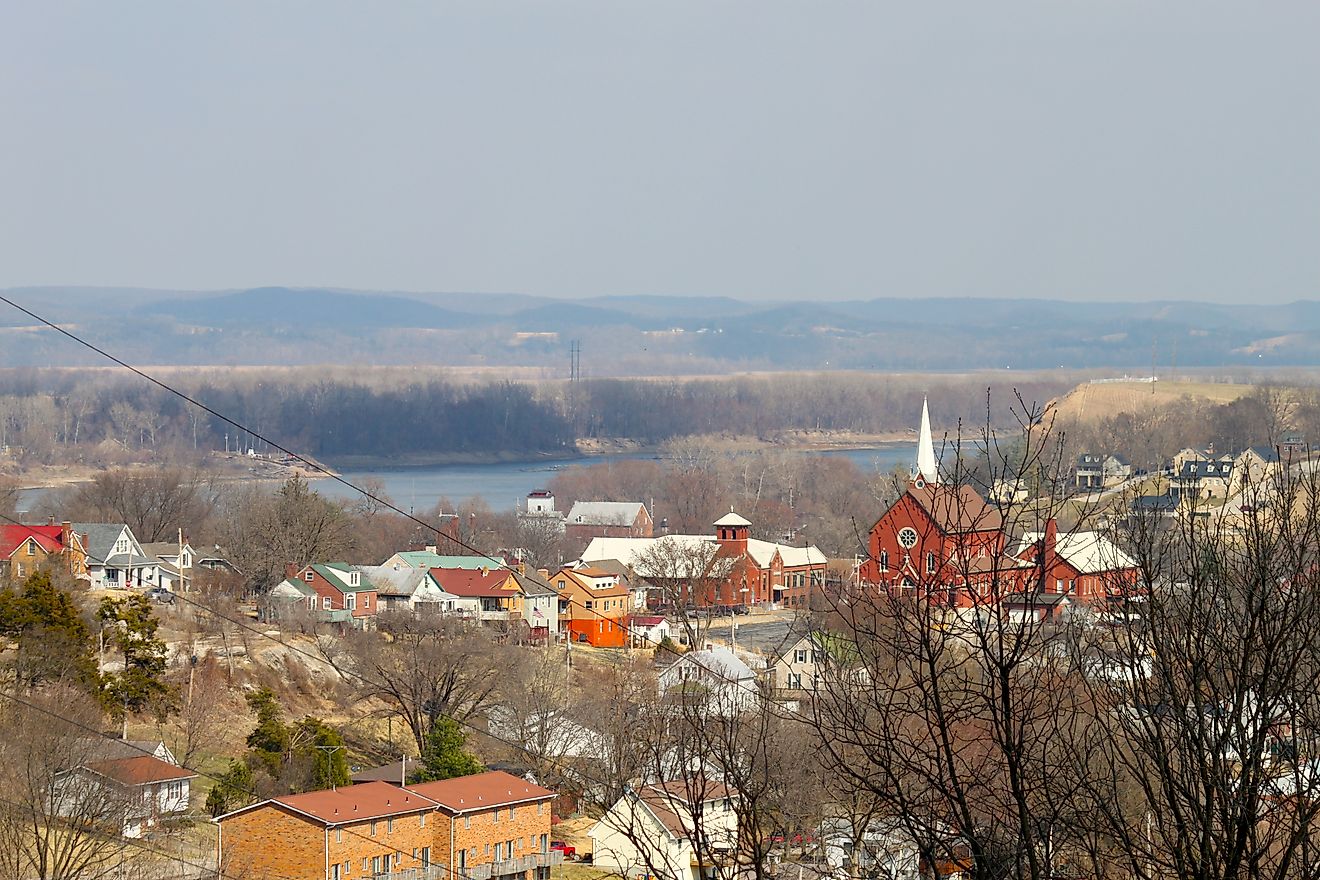 Winter townscape of Hermann, Missouri.