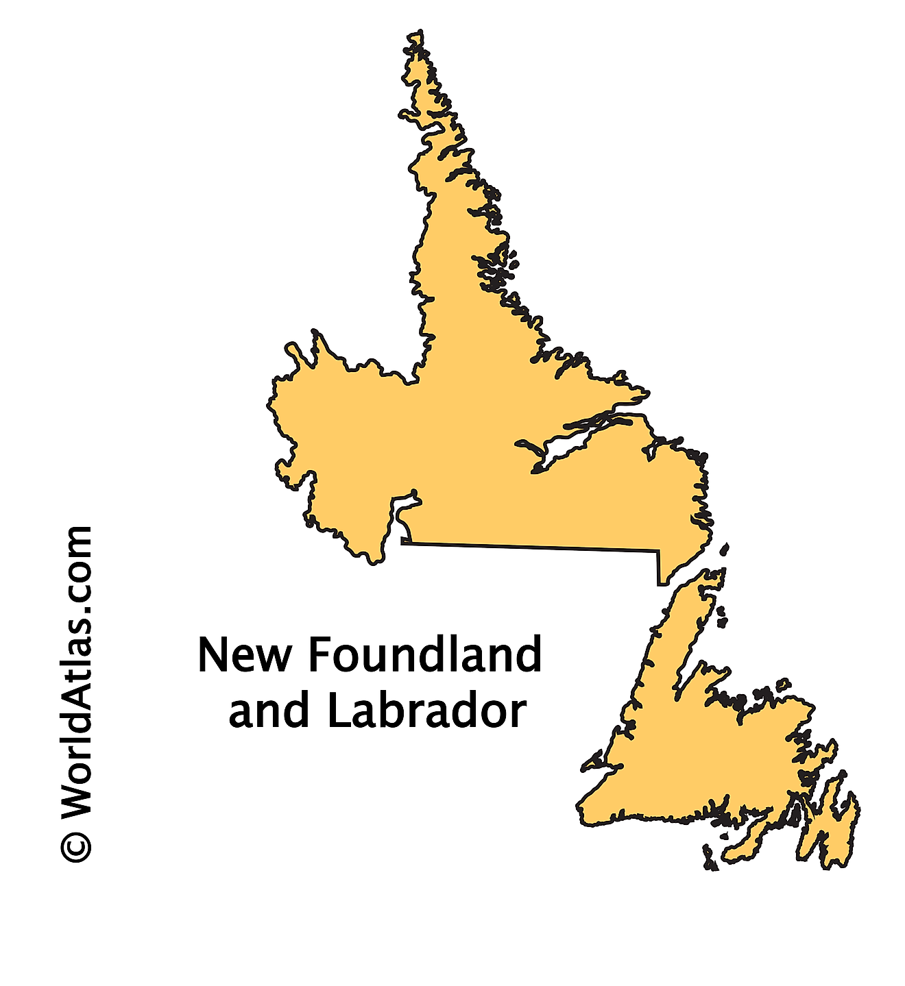 Outline Map of Newfoundland and Labrador