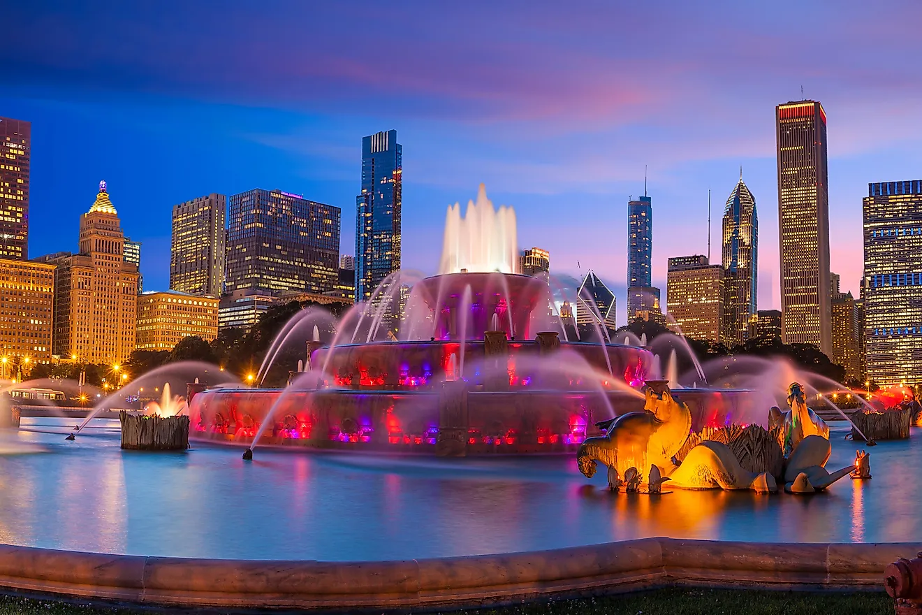 A decorative fountain. 