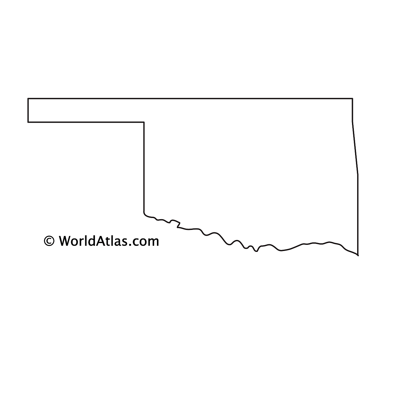 Blank Outline Map of Oklahoma