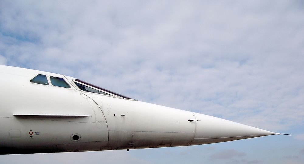 The nose of the concorde turbojet. 