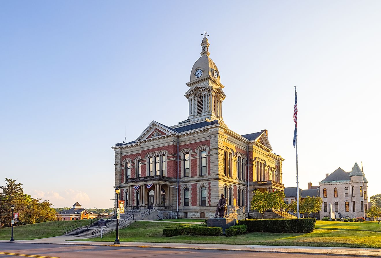 Wabash, Indiana, USA - August 22, 2021: The Wabash County Courthouse