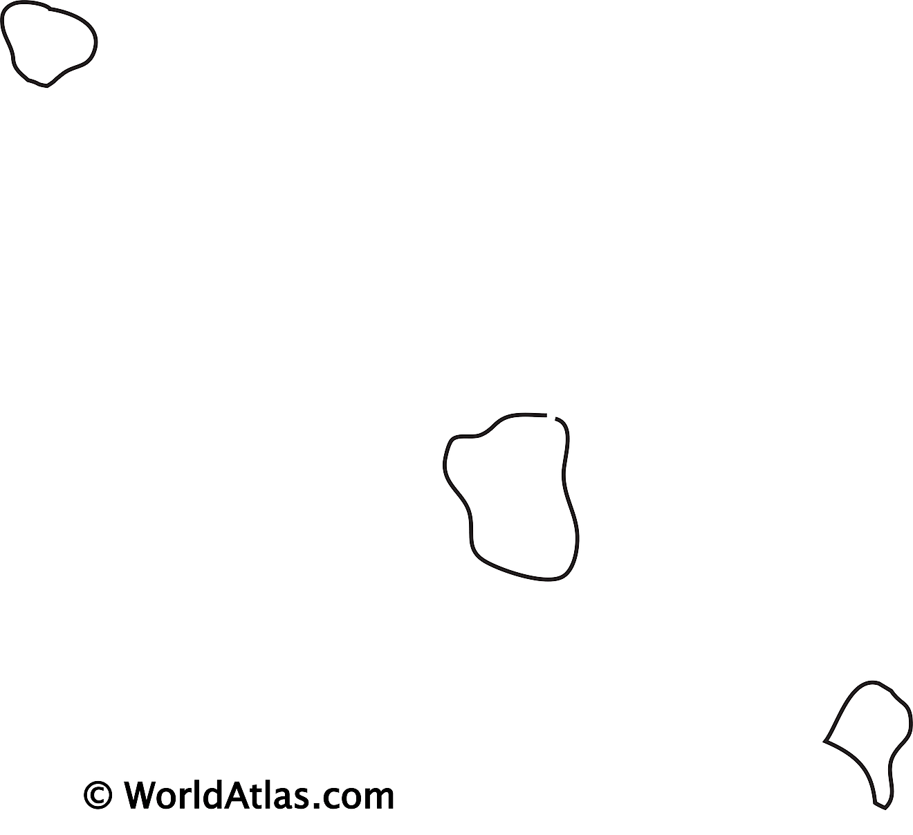 Blank outline map of Tokelau