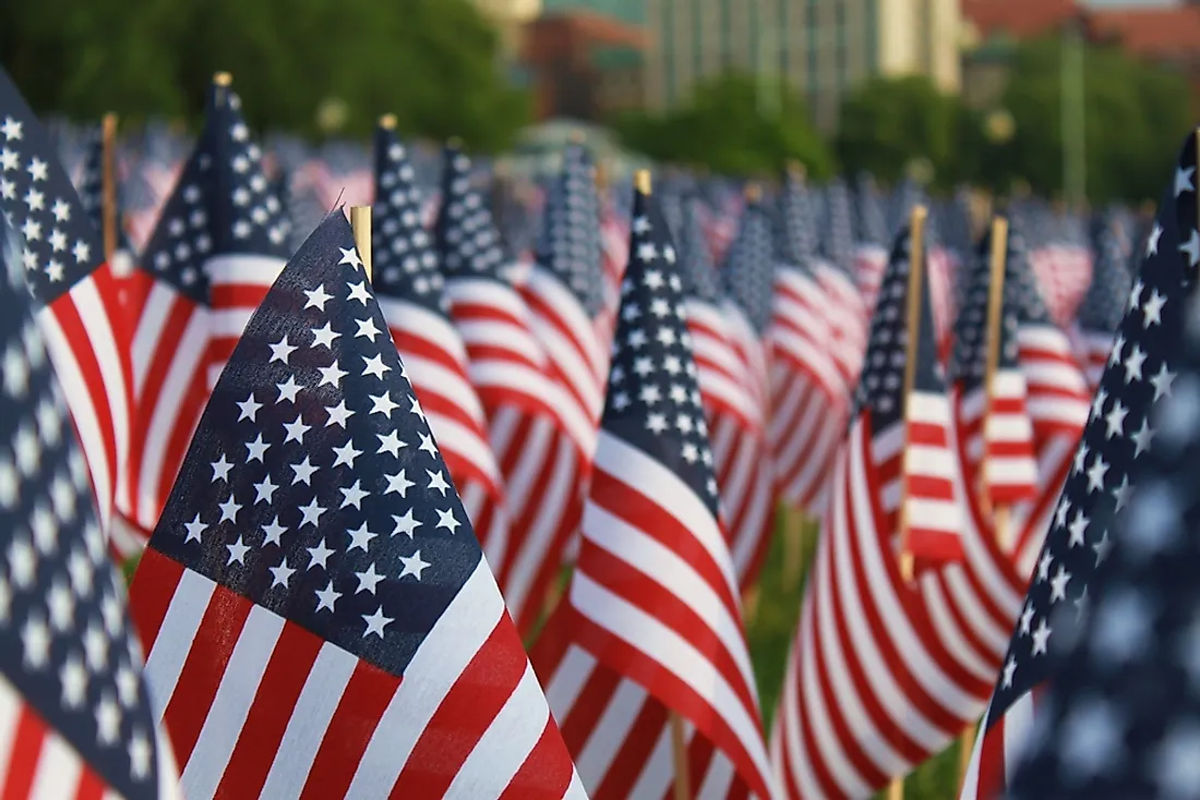 Memorial Day is generally represented by American flags.
