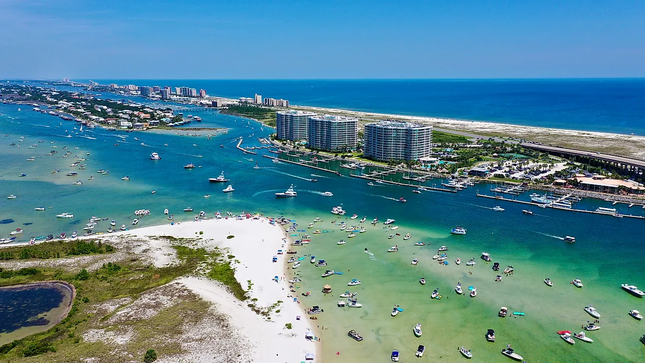 Aerial view of Orange Beach, Alabama.