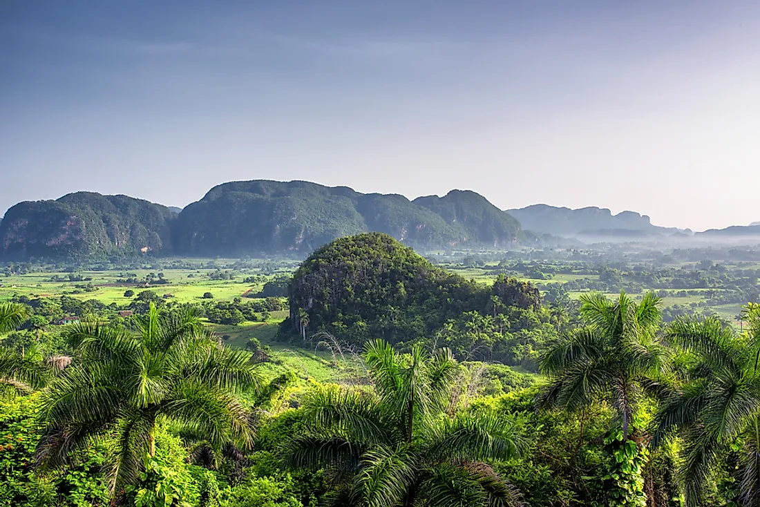 Mogotes in the Vinales Valley, Cuba. 