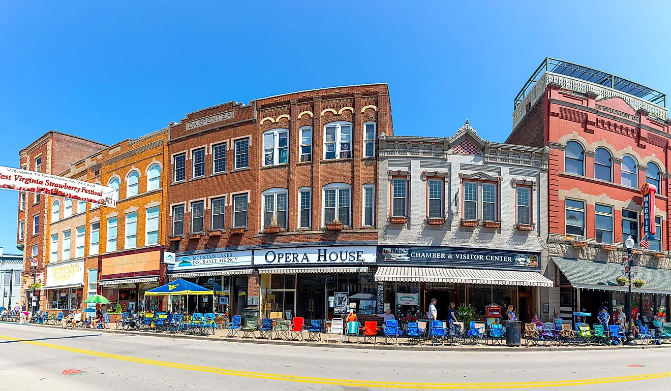 Main Street in Buckhannon, West Virginia. Editorial credit: Roberto Galan / Shutterstock.com.