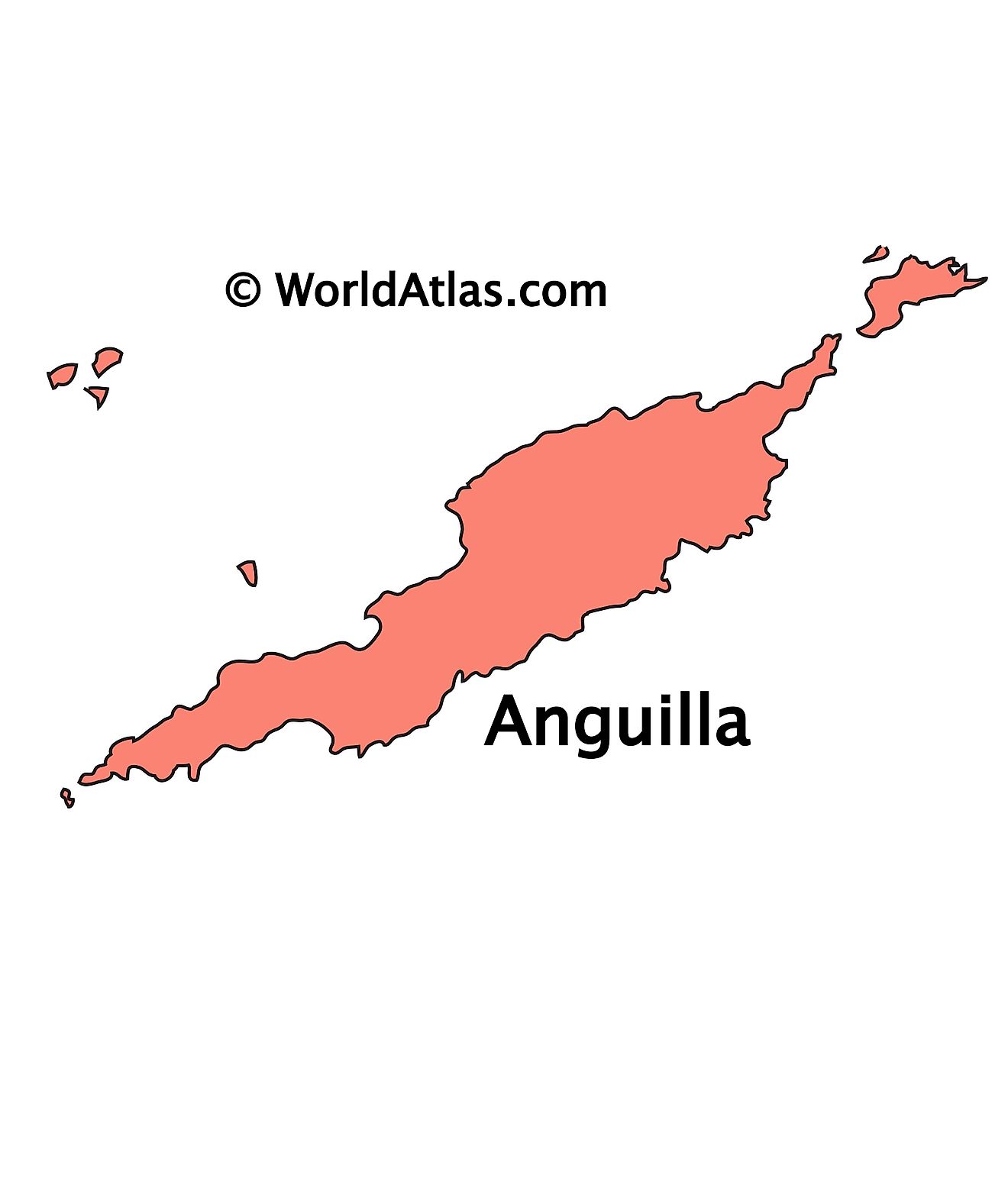 Outline Map of Anguilla