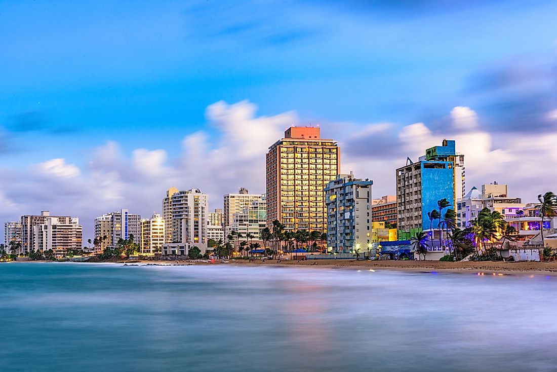 San Juan, the largest city in Puerto Rico. 