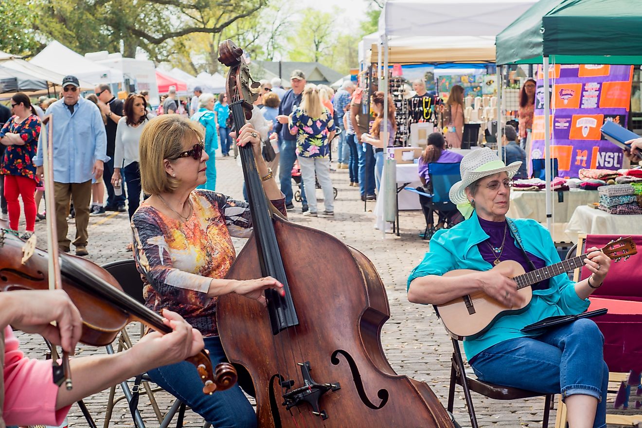 A lively street scene in Natchitoches, Louisiana. Image credit: billy ogle via Shutterstock