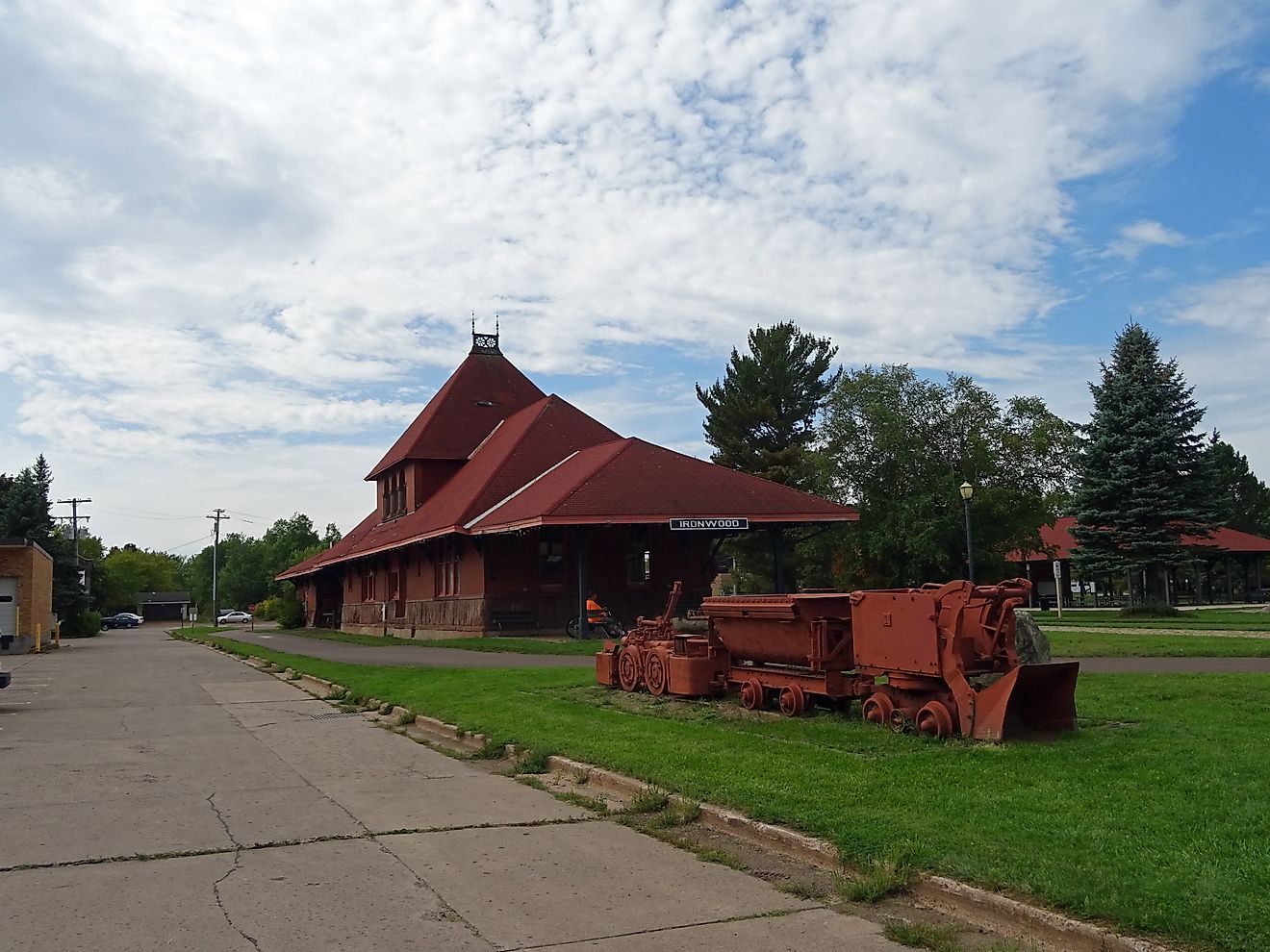 An old railroad station in Ironwood, Michigan.