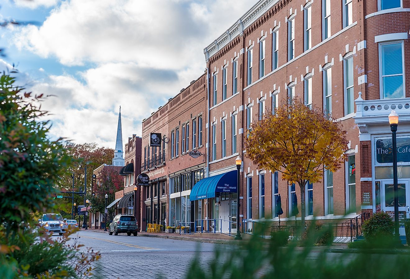 Walmart Museum downtown Bentonville, Arkansas. Image credit shuttersv via Shutterstock