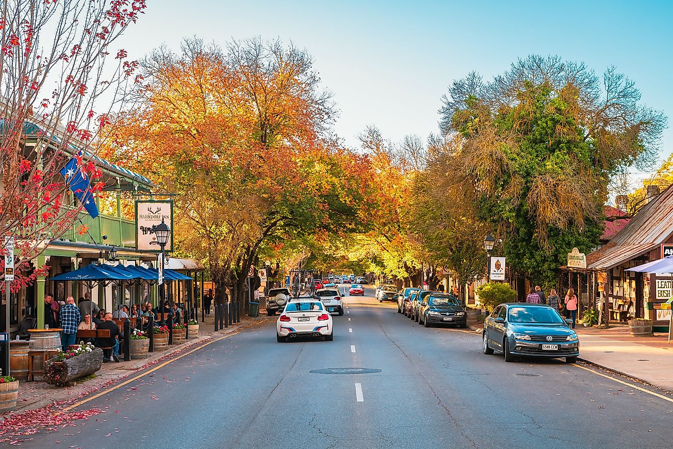 The beautiful downtown of Harhndorf, South Australia.