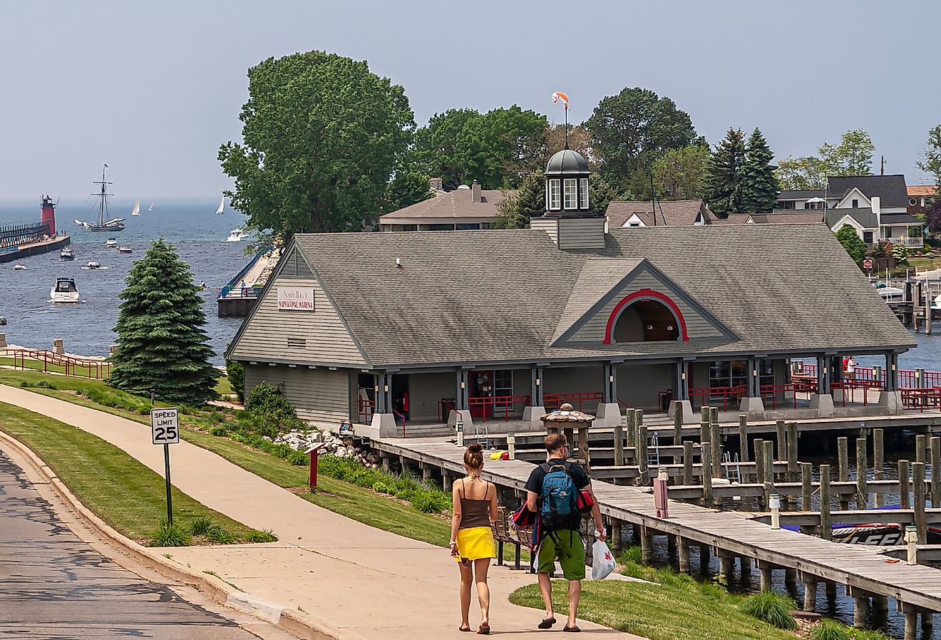People walking in South Haven, Michigan. Image credit Claudine Van Massenhove via Shutterstock
