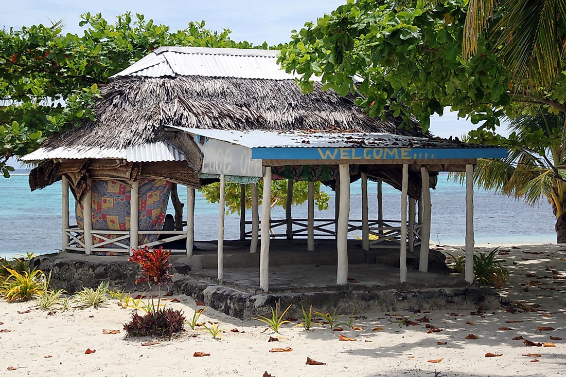 A traditional Samoa beach house. 