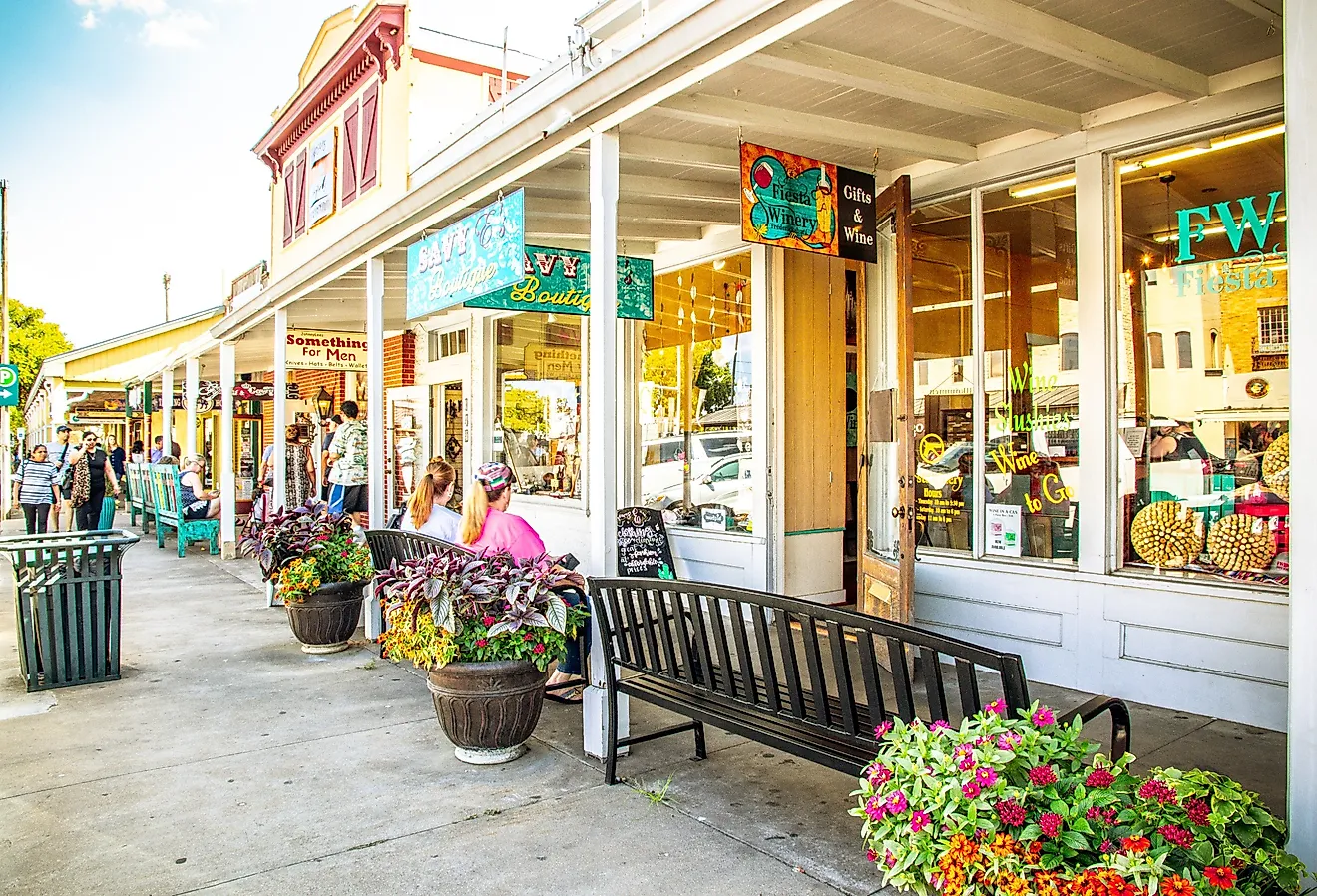 The Main Street in Fredericksburg, Texas. Image credit ShengYing Lin via Shutterstock