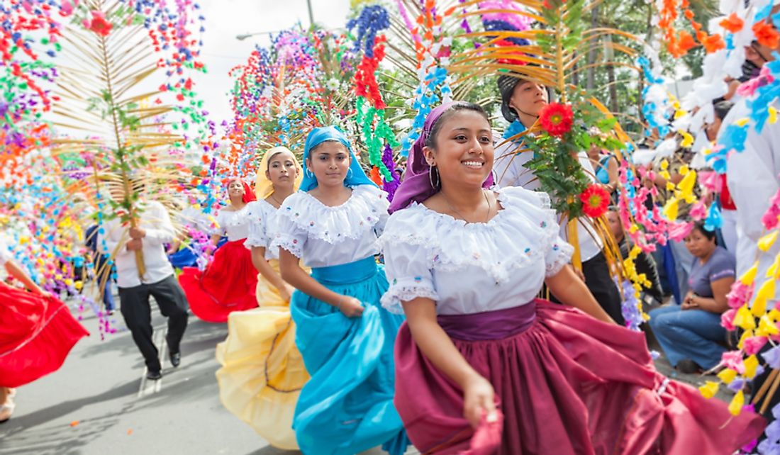 Participants in the Independence Day Parade in San Salvador, El Salvador.  Editorial credit: ConceptMatch / Shutterstock.com