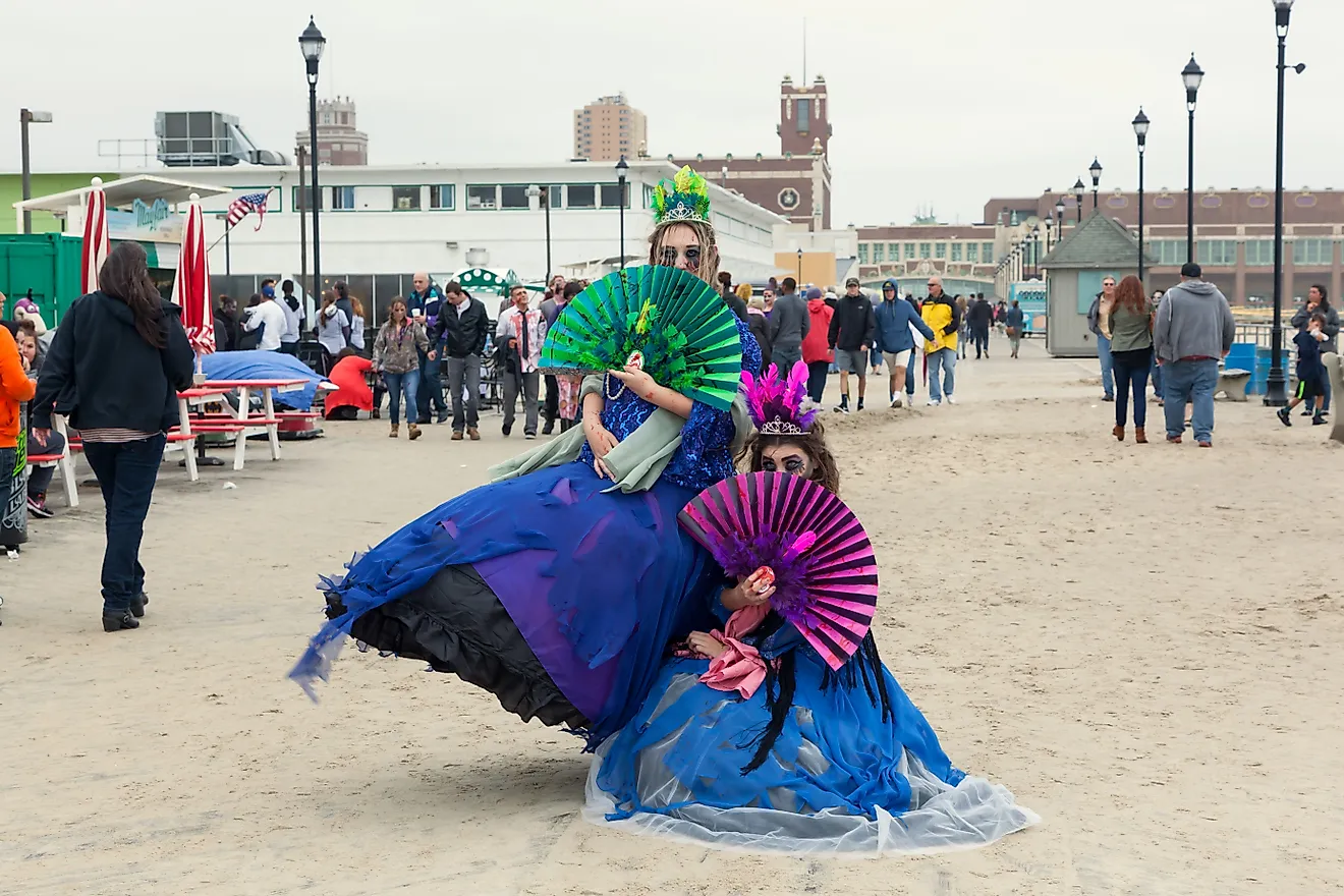 Participants of the Zombie Walk in Asbury Park, New Jersey.