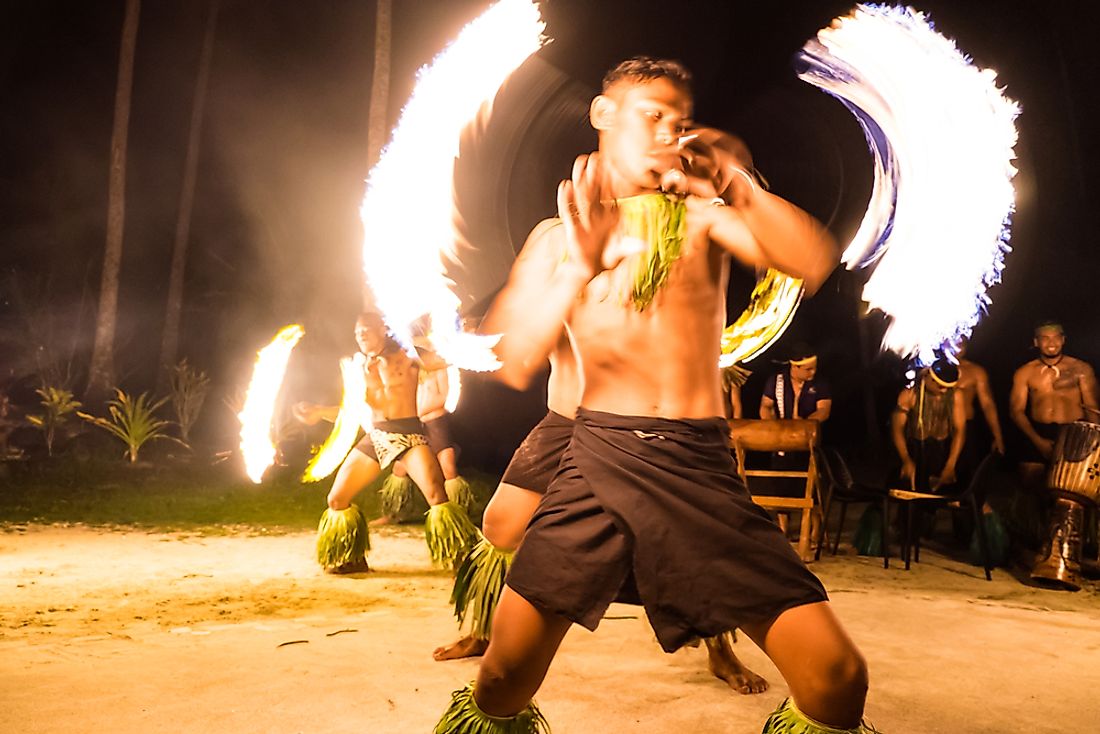 Fire dancers in Samoa. 