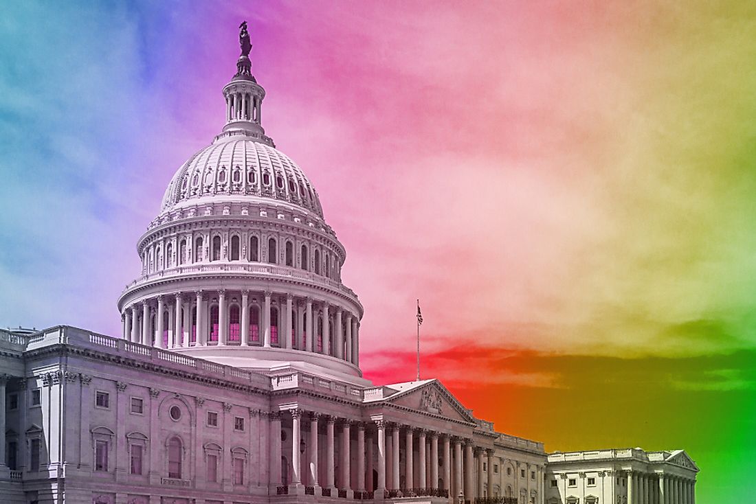 US Congress currently has a record number of openly LGBT members. 