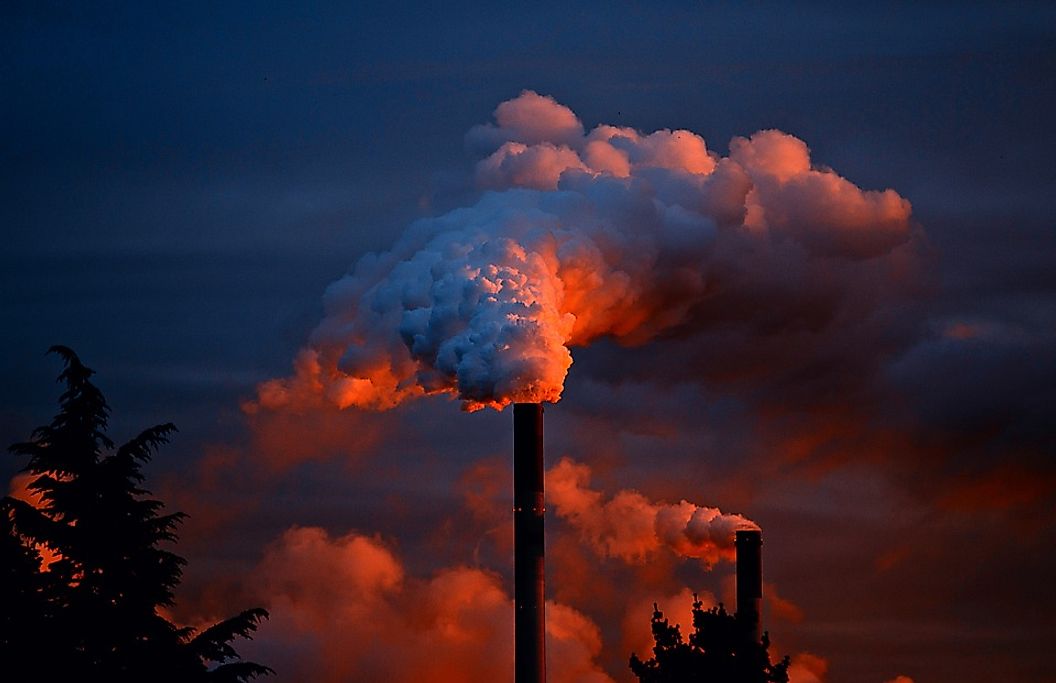 Carbon-dioxide may be emitted from various sources such as factory chimneys, automobiles, etc.