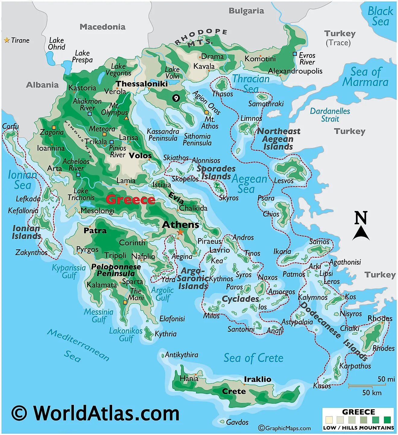 physical map of europe aegean sea